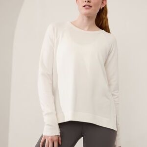 EUC Athleta Coaster Luxe Sweatshirt in Magnolia White, Large